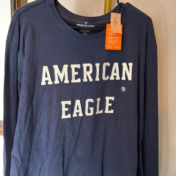 American Eagle active flex long sleeve blue Tshirt NWT L - Picture 2 of 8